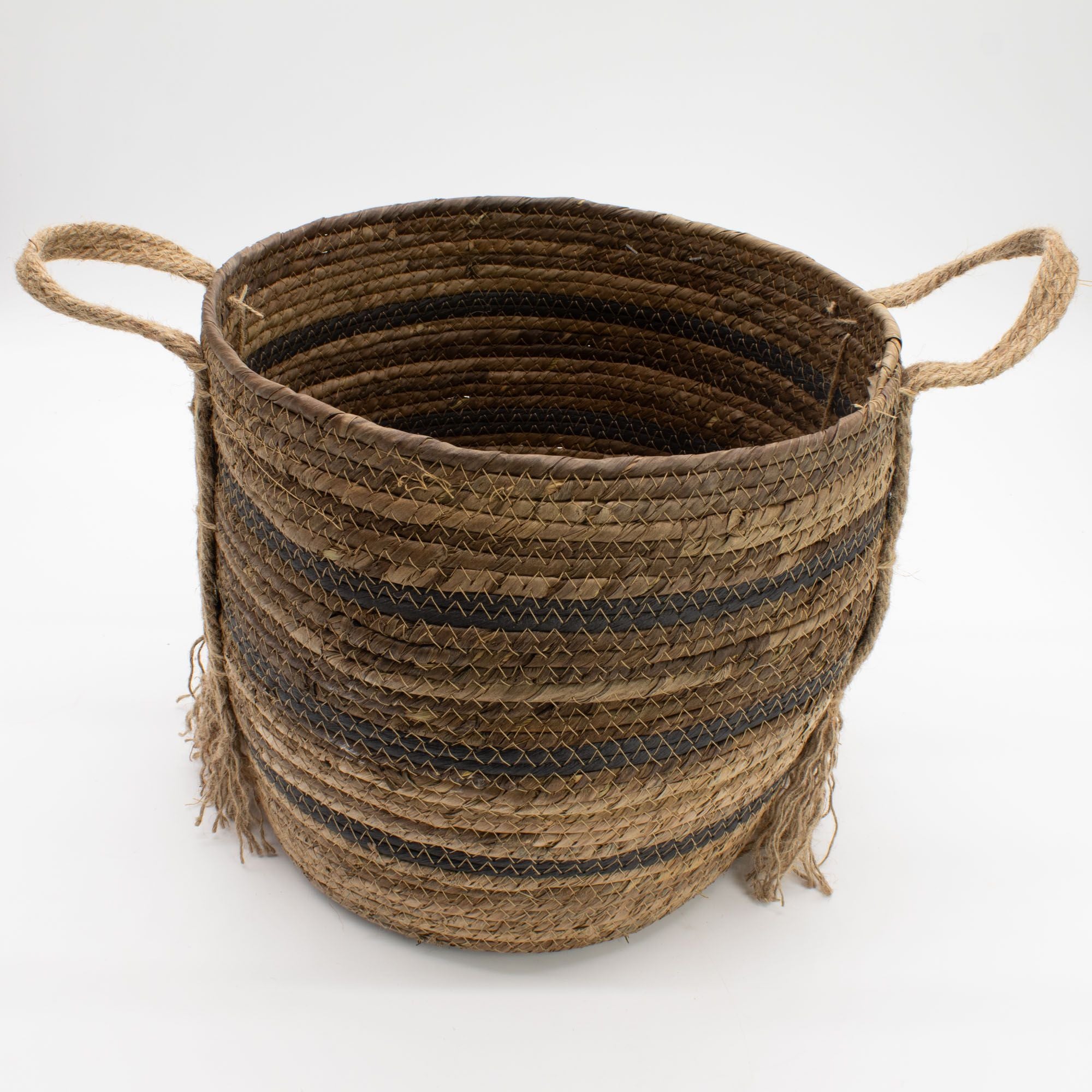 Set of 3 Bananna Leaf & Seagrass Large Baskets Natural Browns
