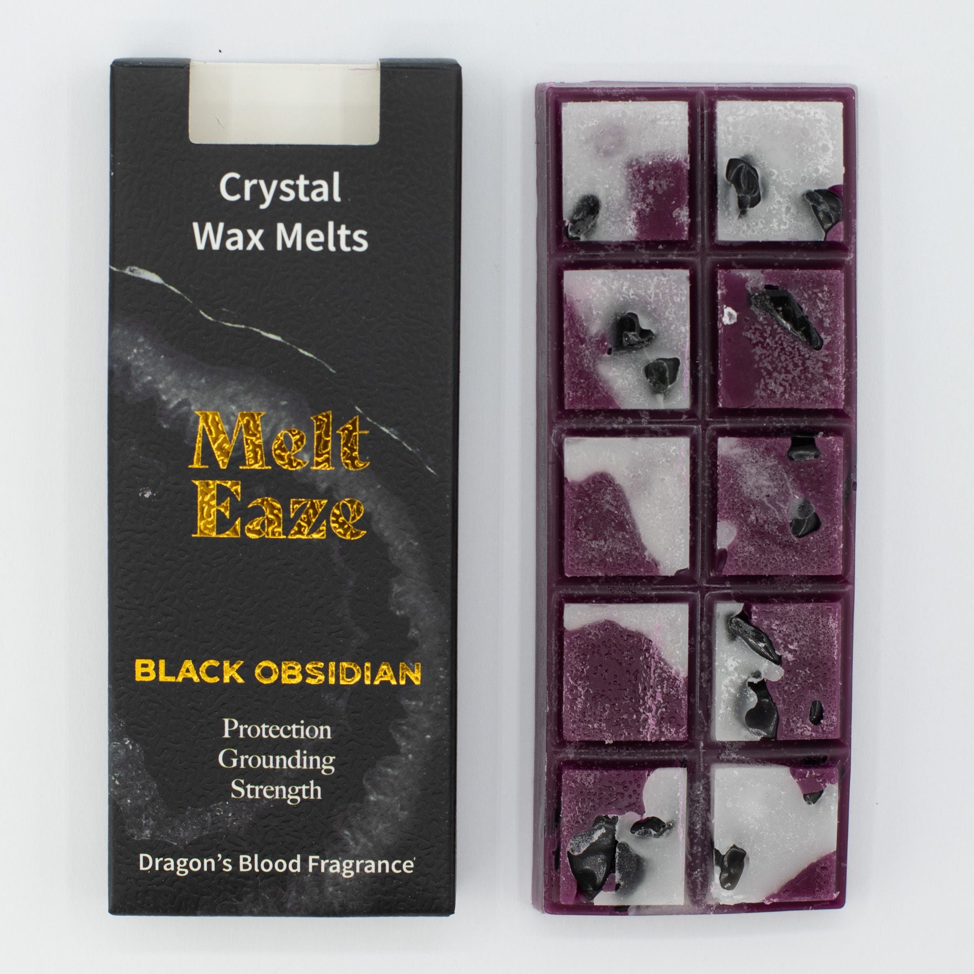 Dragons Blood Crystal Wax Melts Bar With Black Obsidian Gemstone Chips