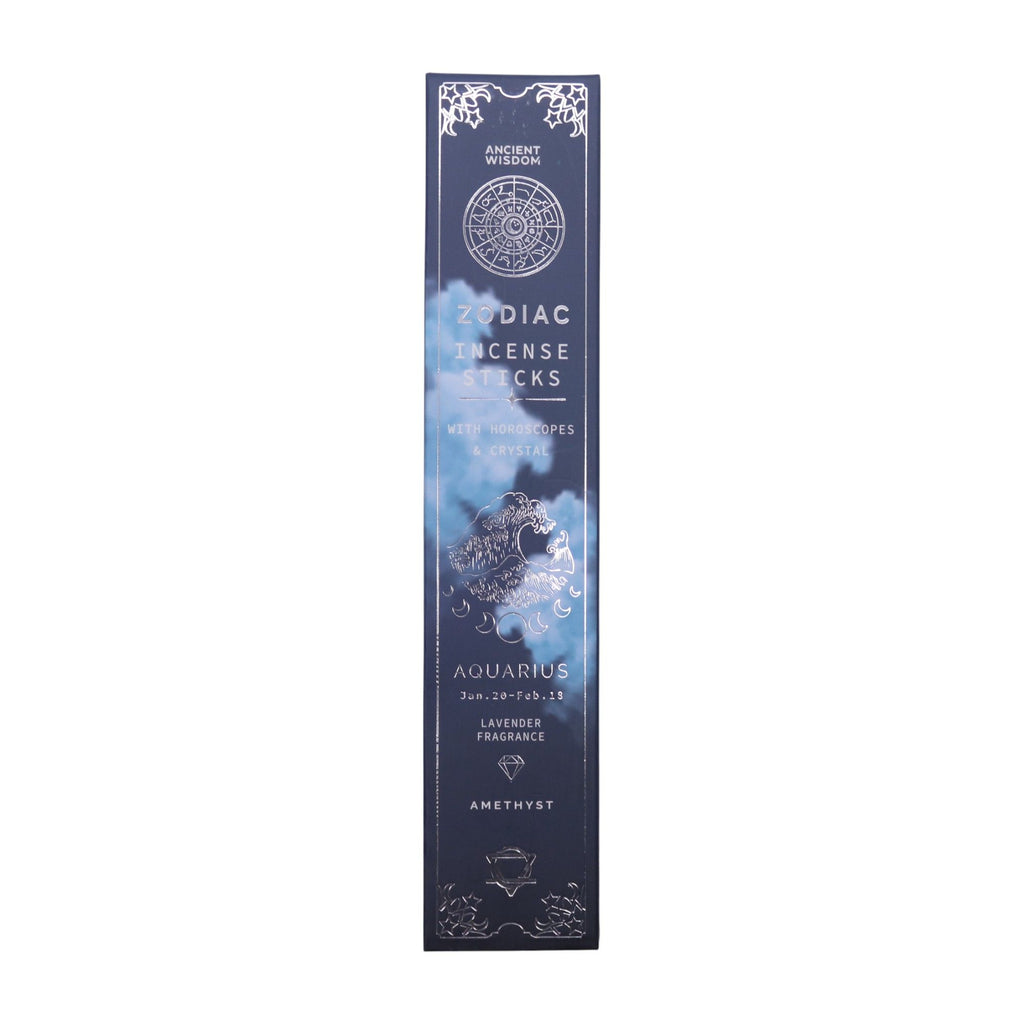 Aquarius Incense Sticks with Amethyst Gemstone Crystal Giftset