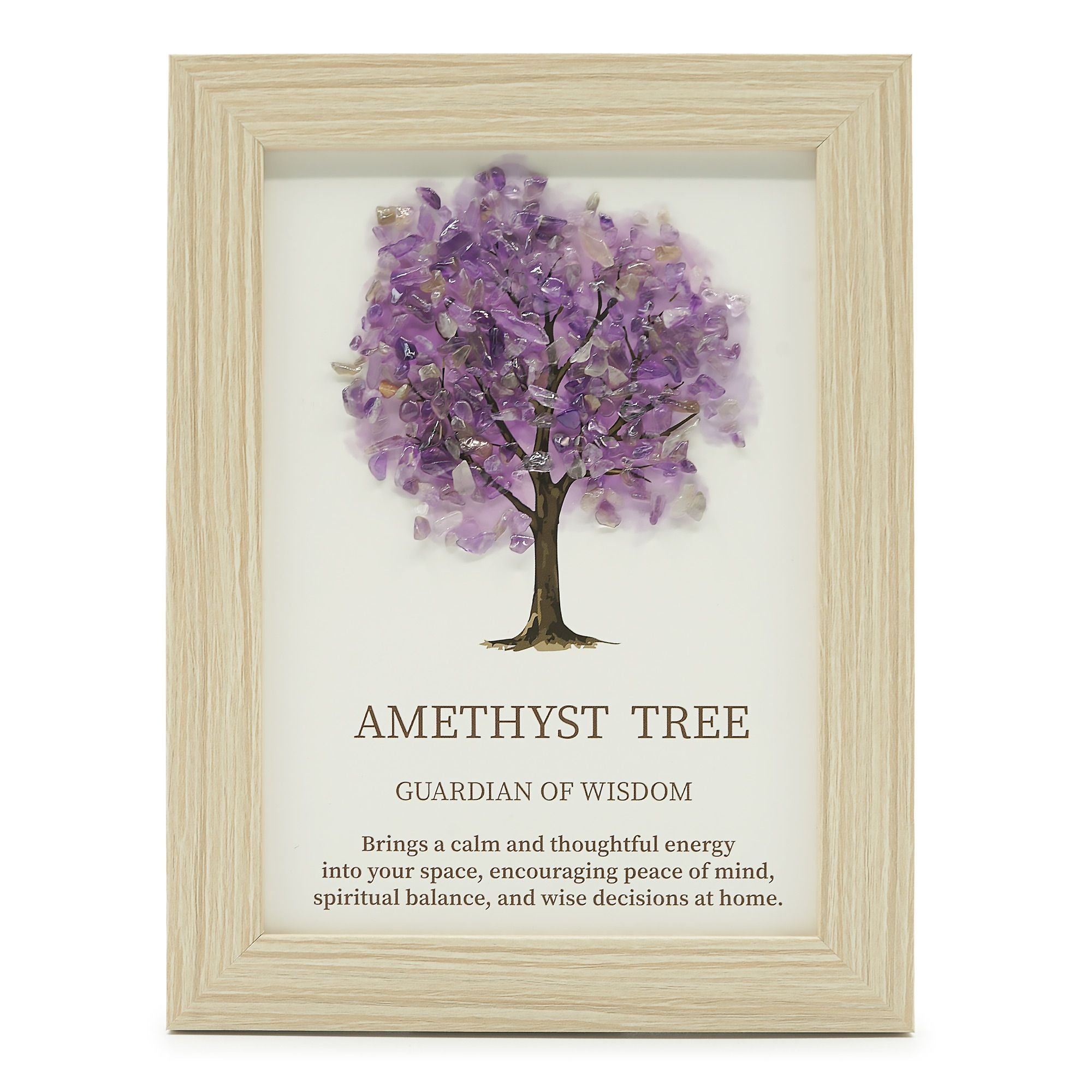 Amethyst Gemstone Crystal Decorative Picture Tree of Life Handmade