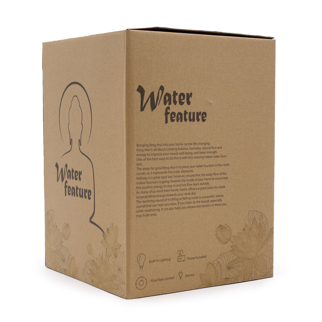 Tabletop Water Feature Golden Meditating Buddha