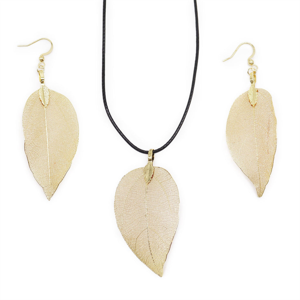 Gold Leaf Jewellery Set