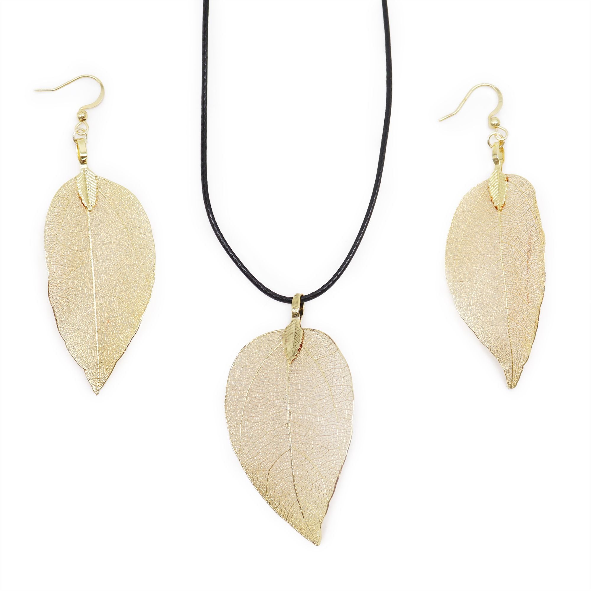 Gold Leaf Jewellery Set