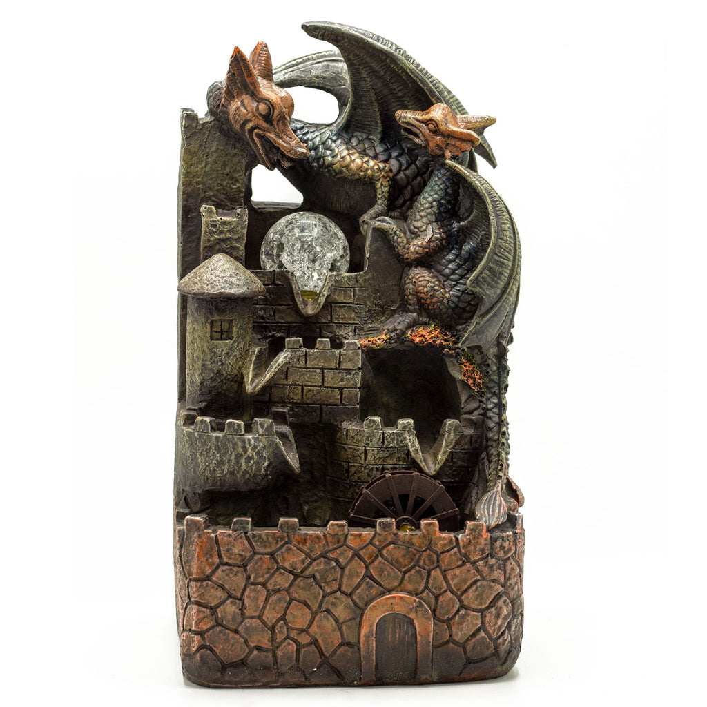 Tabletop Water Feature Dragons, Crystal Ball & Water Wheel