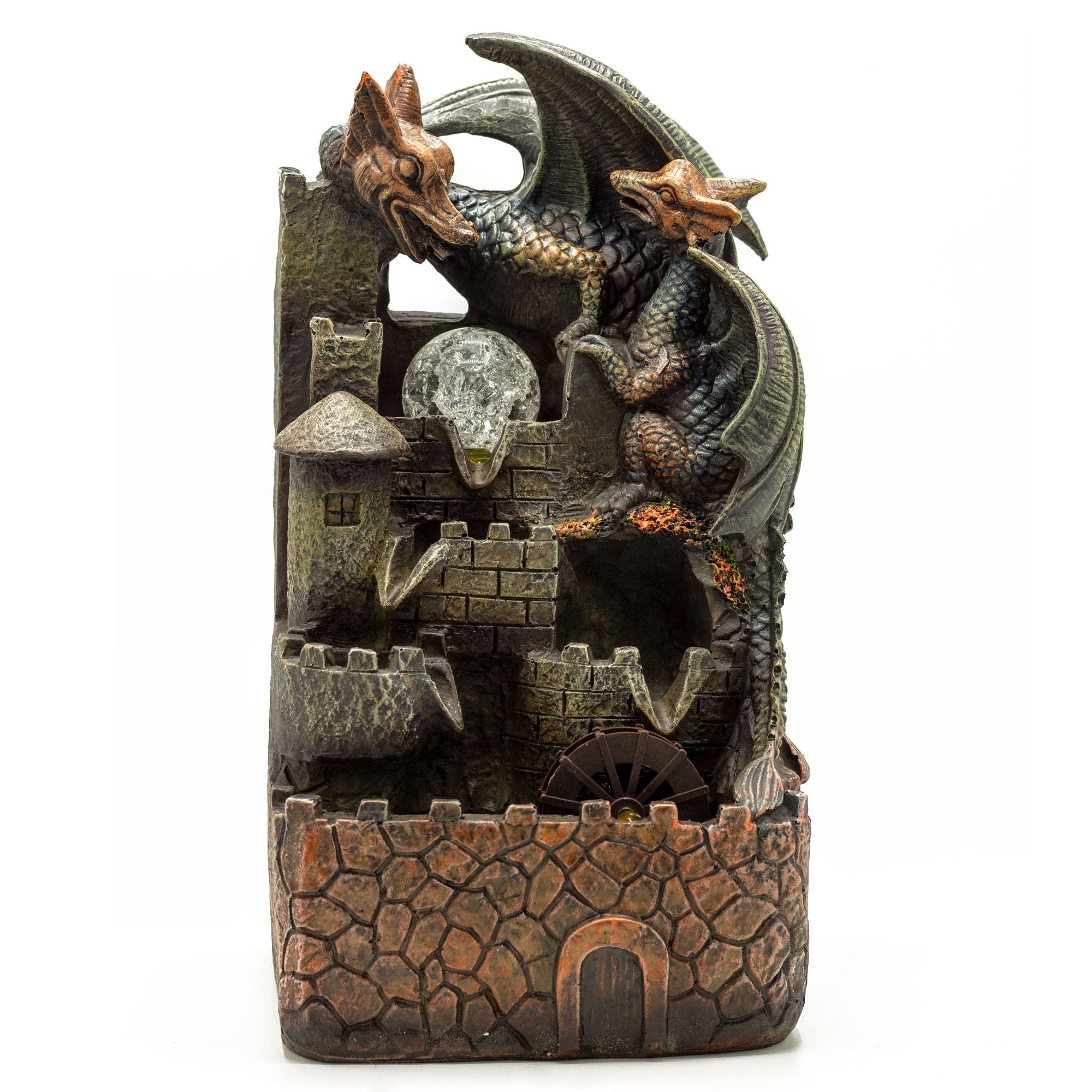 Tabletop Water Feature Dragons, Crystal Ball & Water Wheel