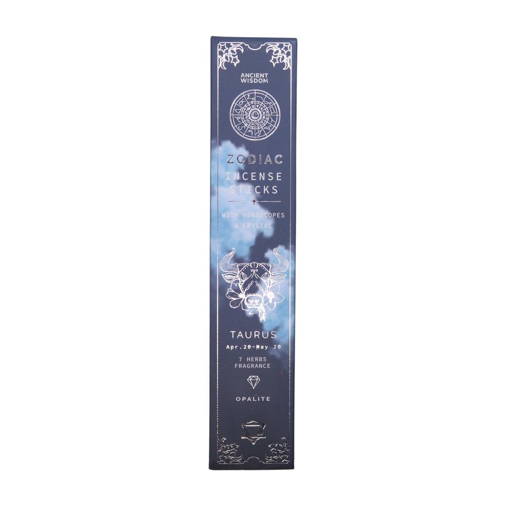 Taurus Zodiac Incense Sticks with Opalite Gemstone Crystal Giftset