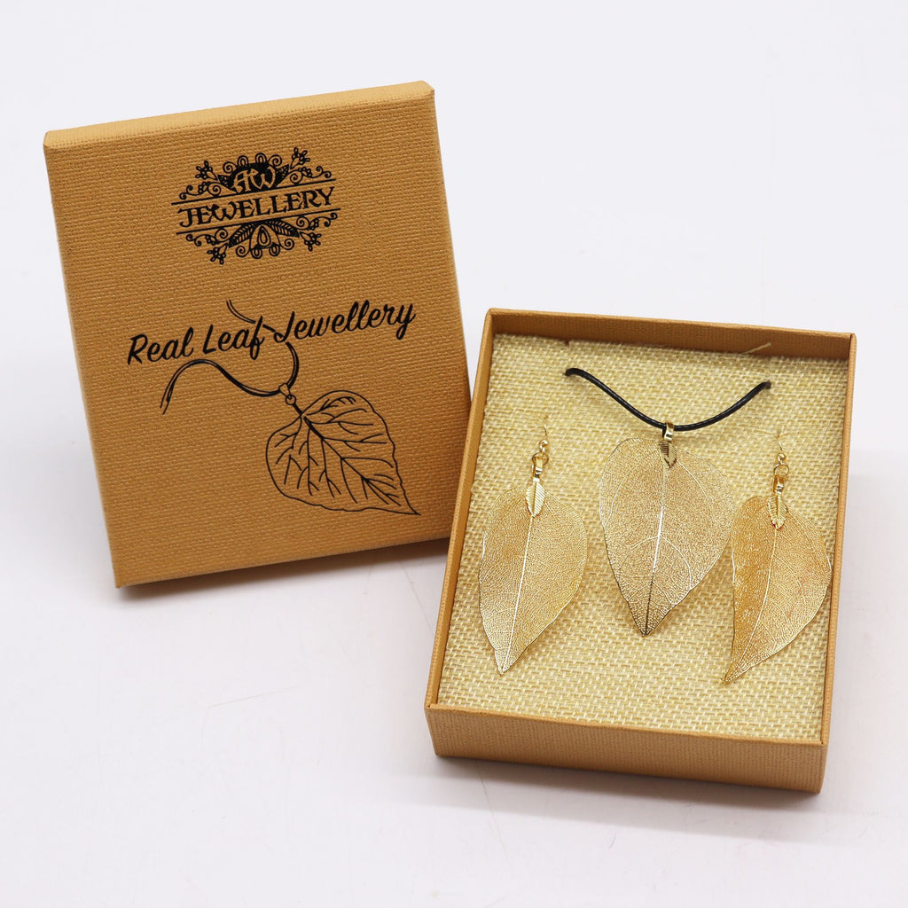 Gold Leaf Jewellery Set