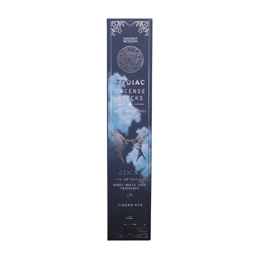 Gemini Incense Sticks with Tiger Eye Gemstone Crystal Giftset