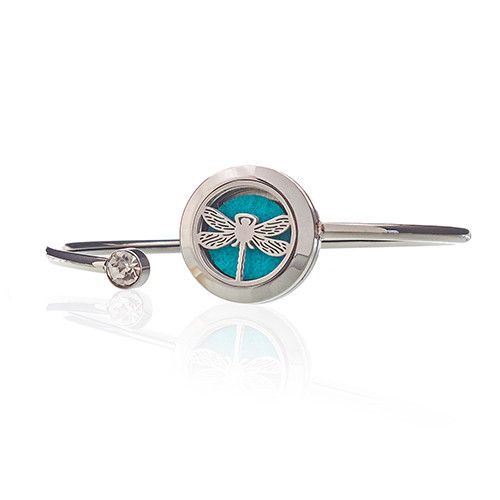 Locket Bangle Crystal Aromatherapy Diffuser Dragonfly 20mm