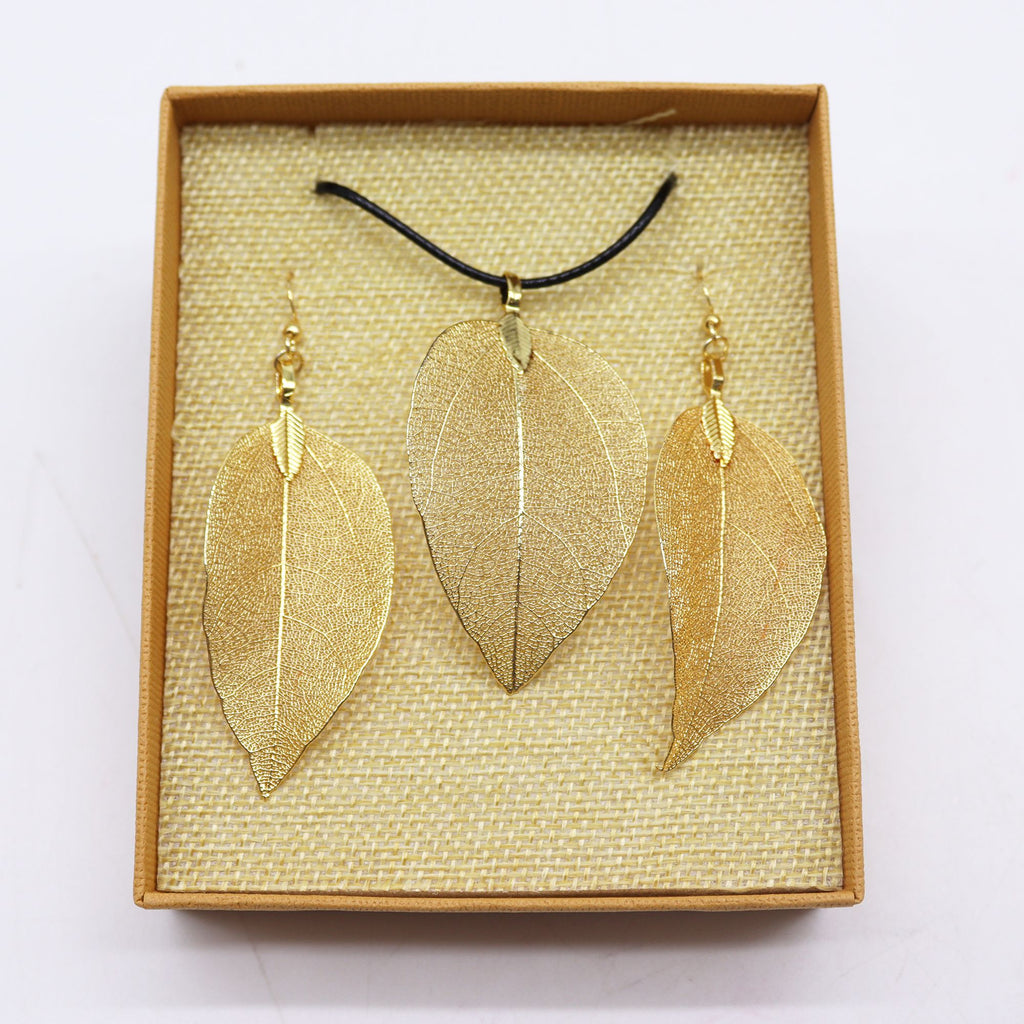 Gold Leaf Jewellery Set