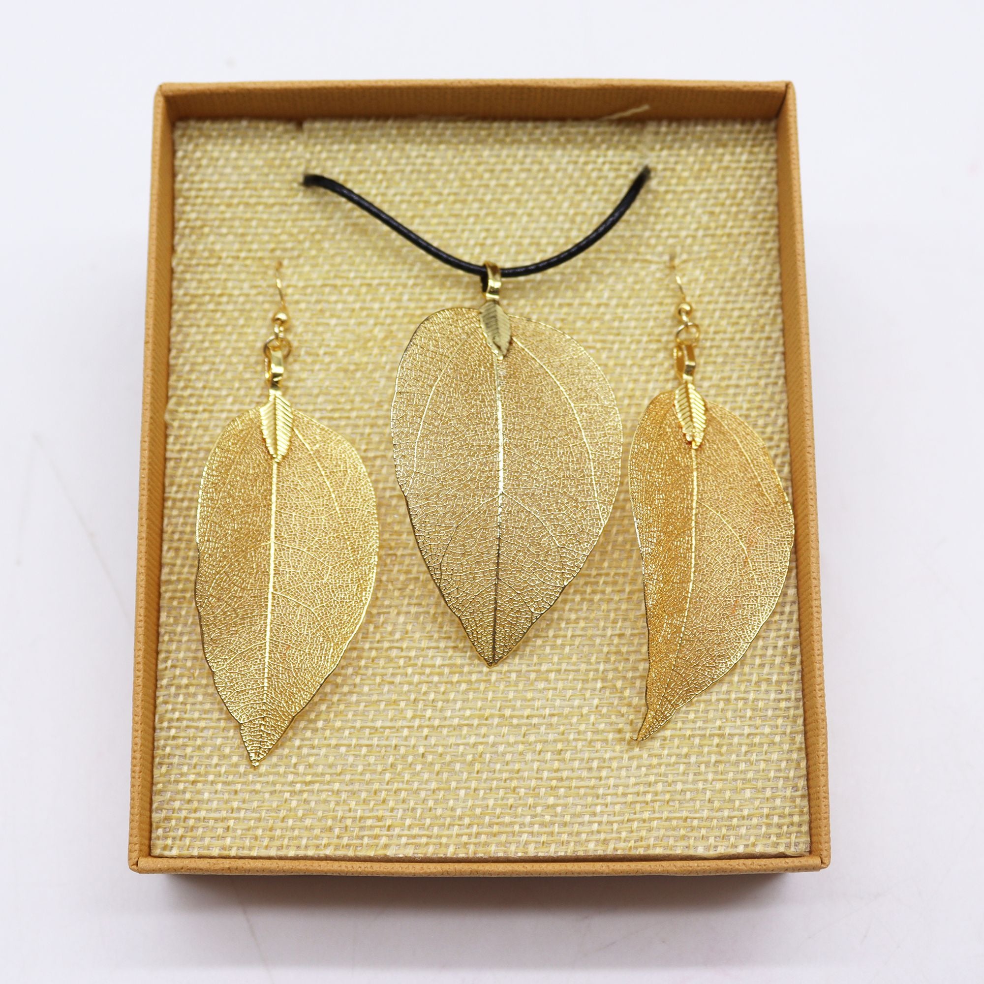 Gold Leaf Jewellery Set