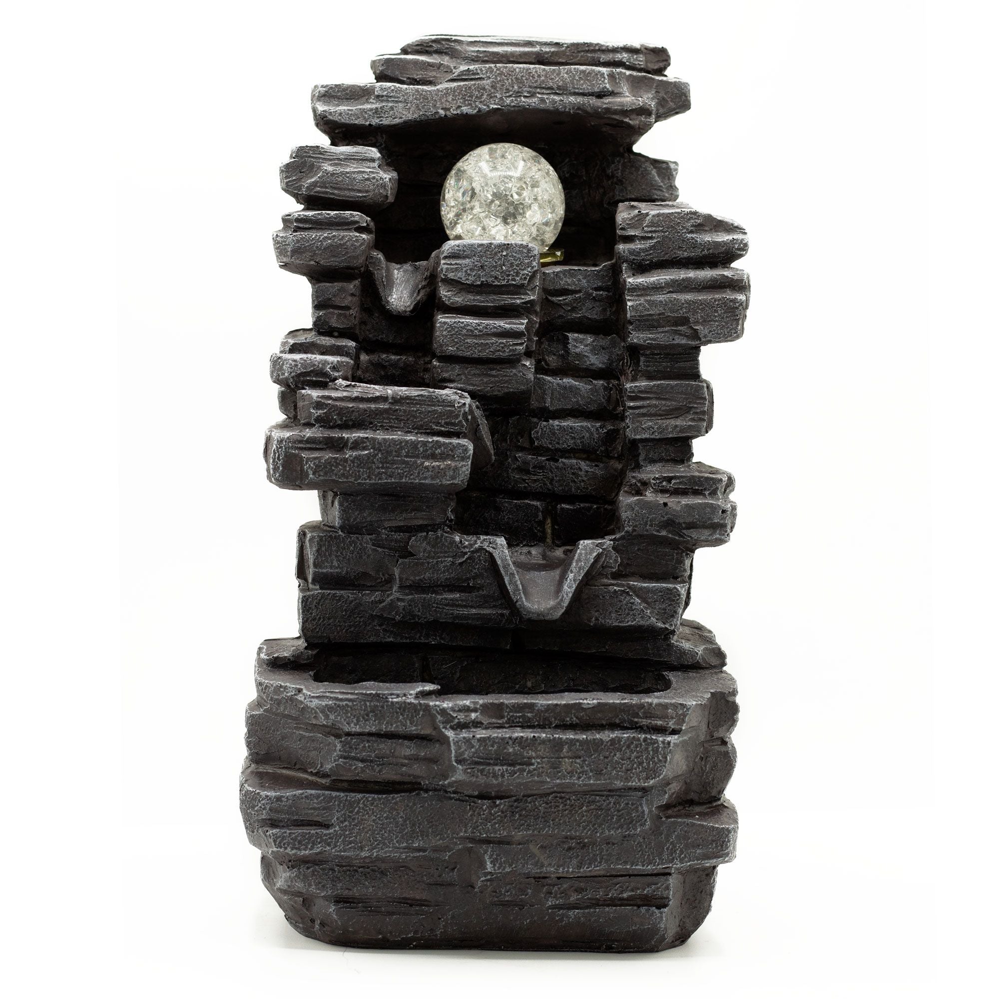 Tabletop Water Feature Slab Rocks Formation & Crystal Ball
