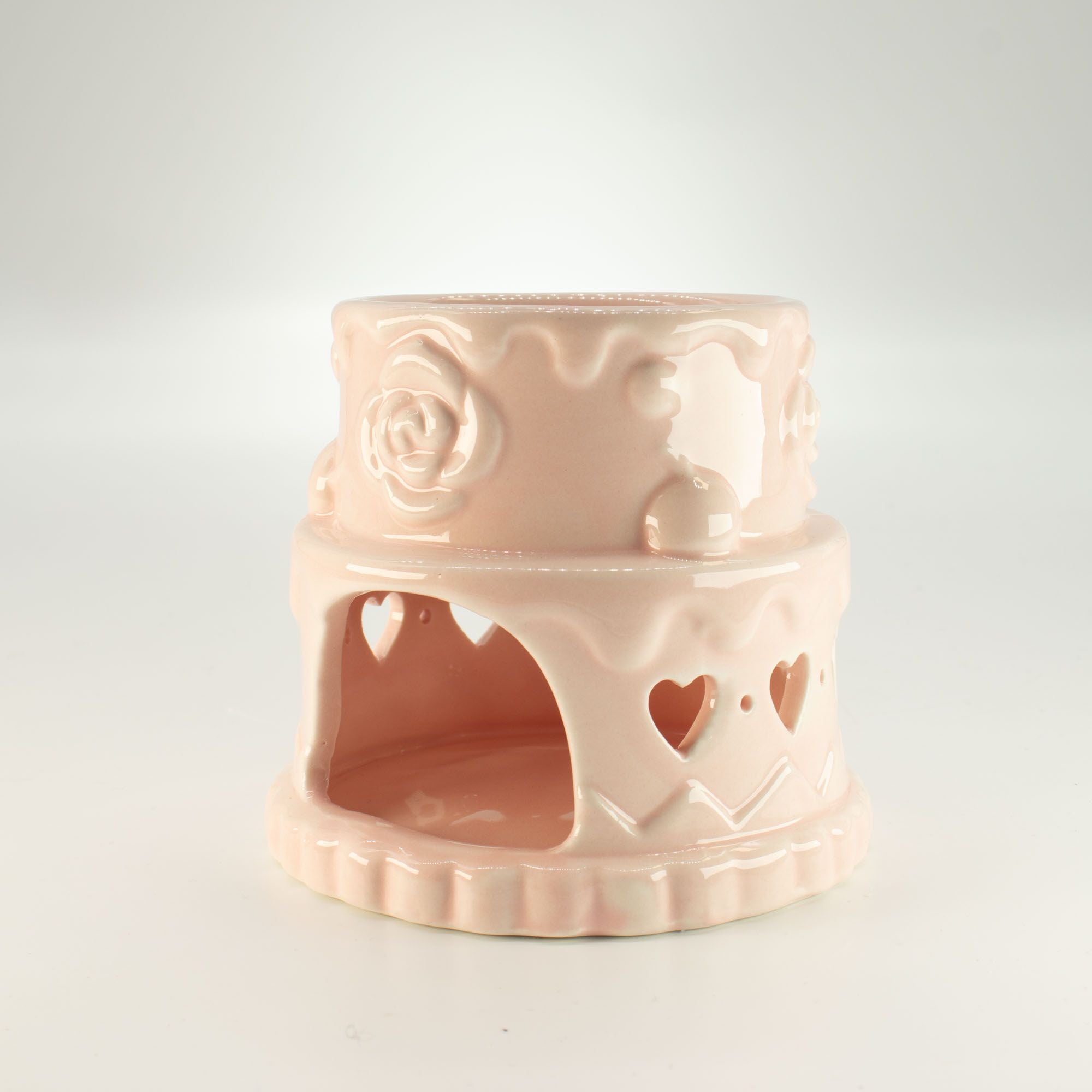Ceramic Pink Oil Burner Hearts Design