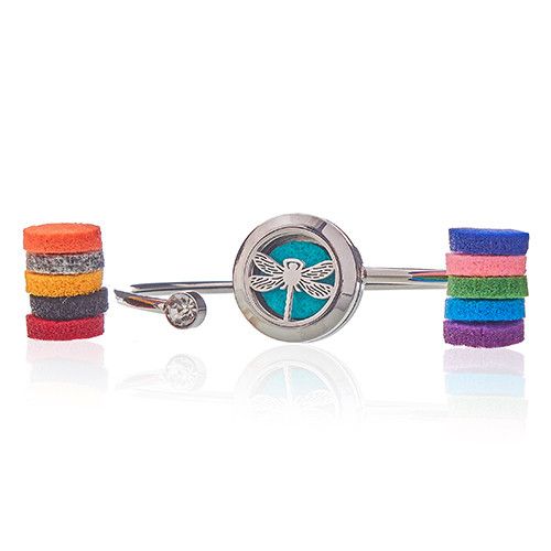 Locket Bangle Crystal Aromatherapy Diffuser Dragonfly 20mm