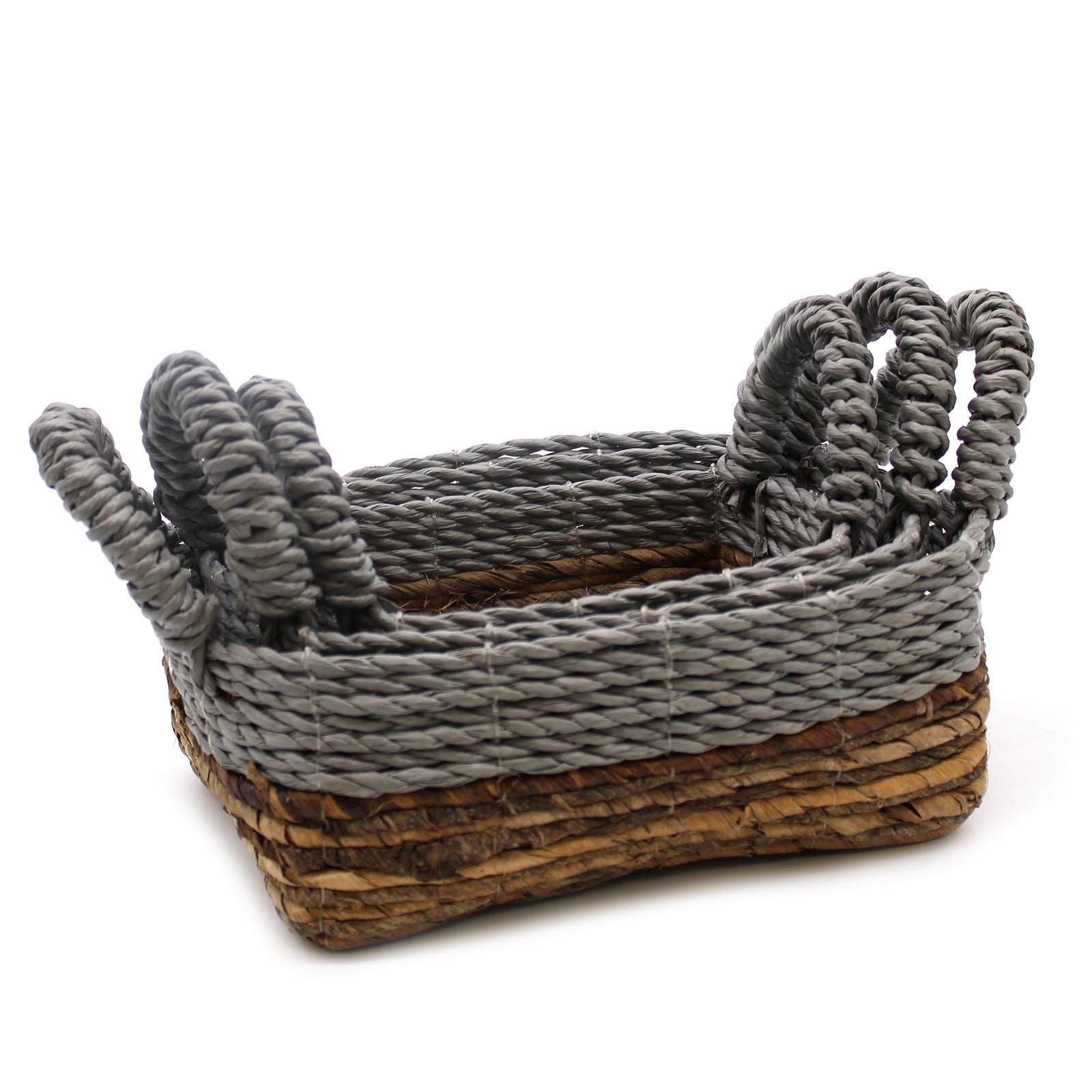Set of 3 Banana Leaf & Abu-Abu Raffia Square Basket