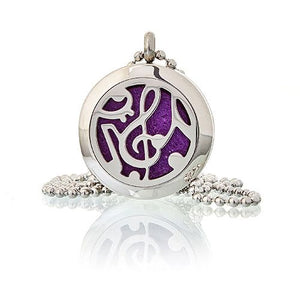 Locket Necklace Stainless Steel Aromatherapy Diffuser Music Notes