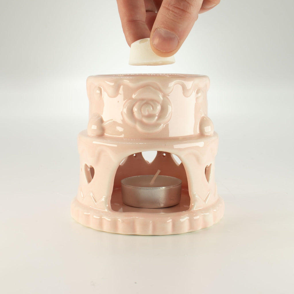 Ceramic Pink Oil Burner Hearts Design