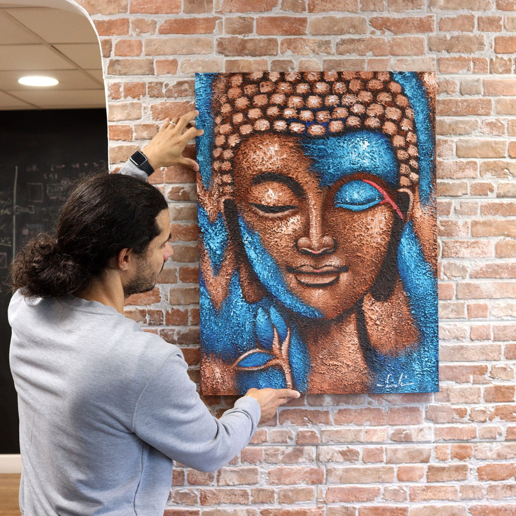 Bronze & Blue Buddha Painting
