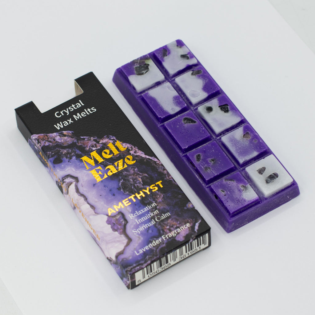 Lavender Crystal Wax Melts Bar With Amethyst Gemstone Chips