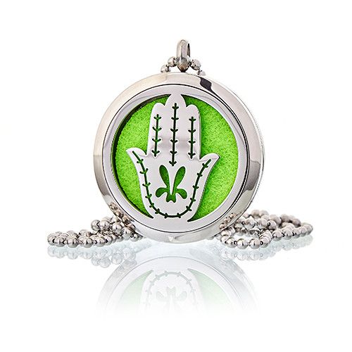 Locket Necklace Stainless Steel Aromatherapy Diffuser Hand of Fatima