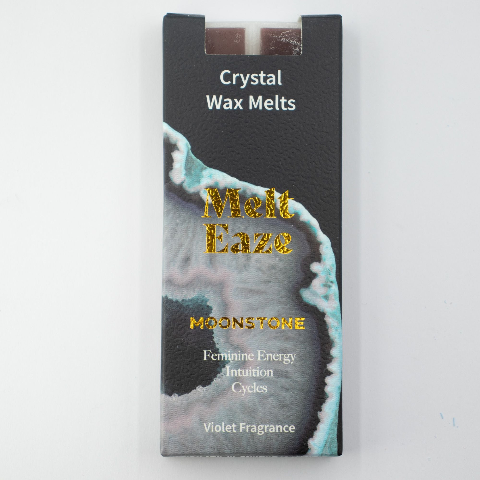 Violet Crystal Wax Melts Bar With Moonstone Glow Gemstone Chips