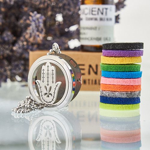 Locket Necklace Stainless Steel Aromatherapy Diffuser Hand of Fatima