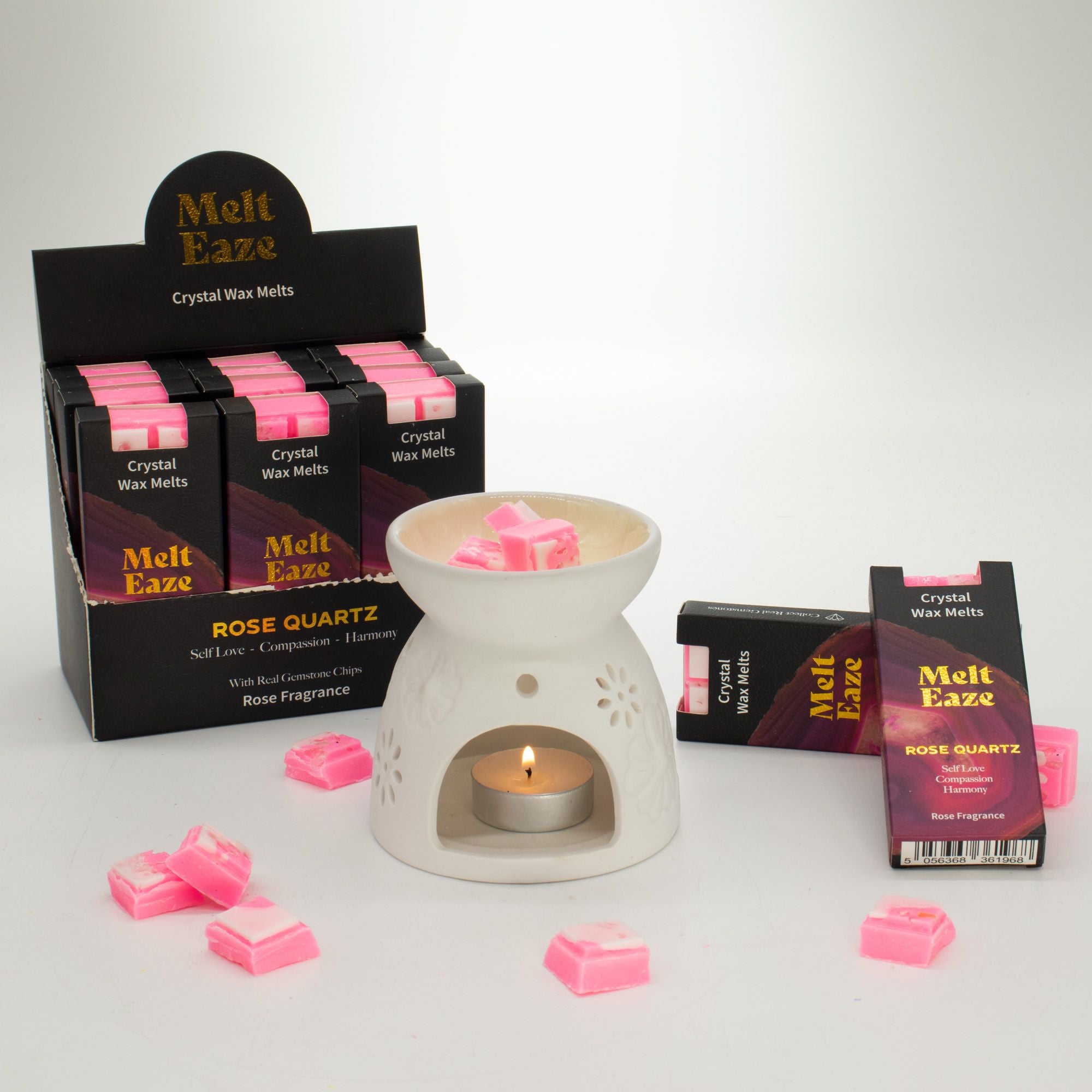 Rose Crystal Wax Melts Bar With Rose Quartz Love Gemstone Chips