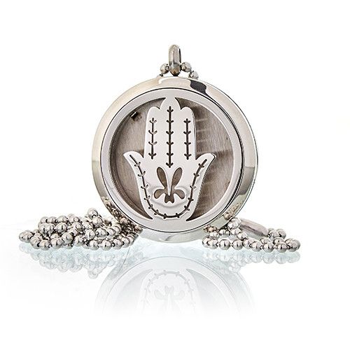 Locket Necklace Stainless Steel Aromatherapy Diffuser Hand of Fatima