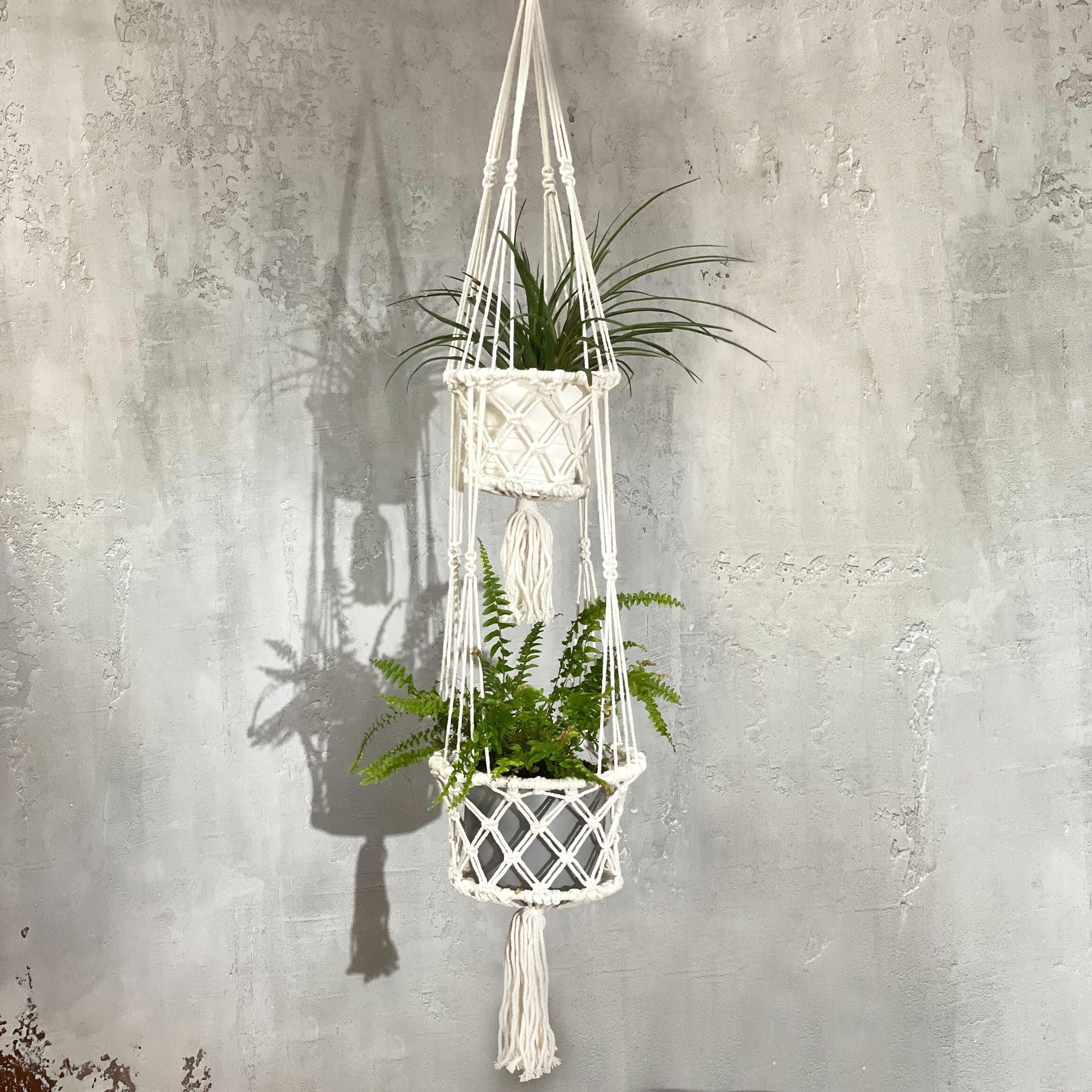 Double Pot Holder Macrame Handmade