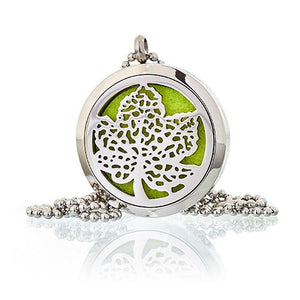 Locket Necklace Stainless Steel Aromatherapy Diffuser Leaf of Nature