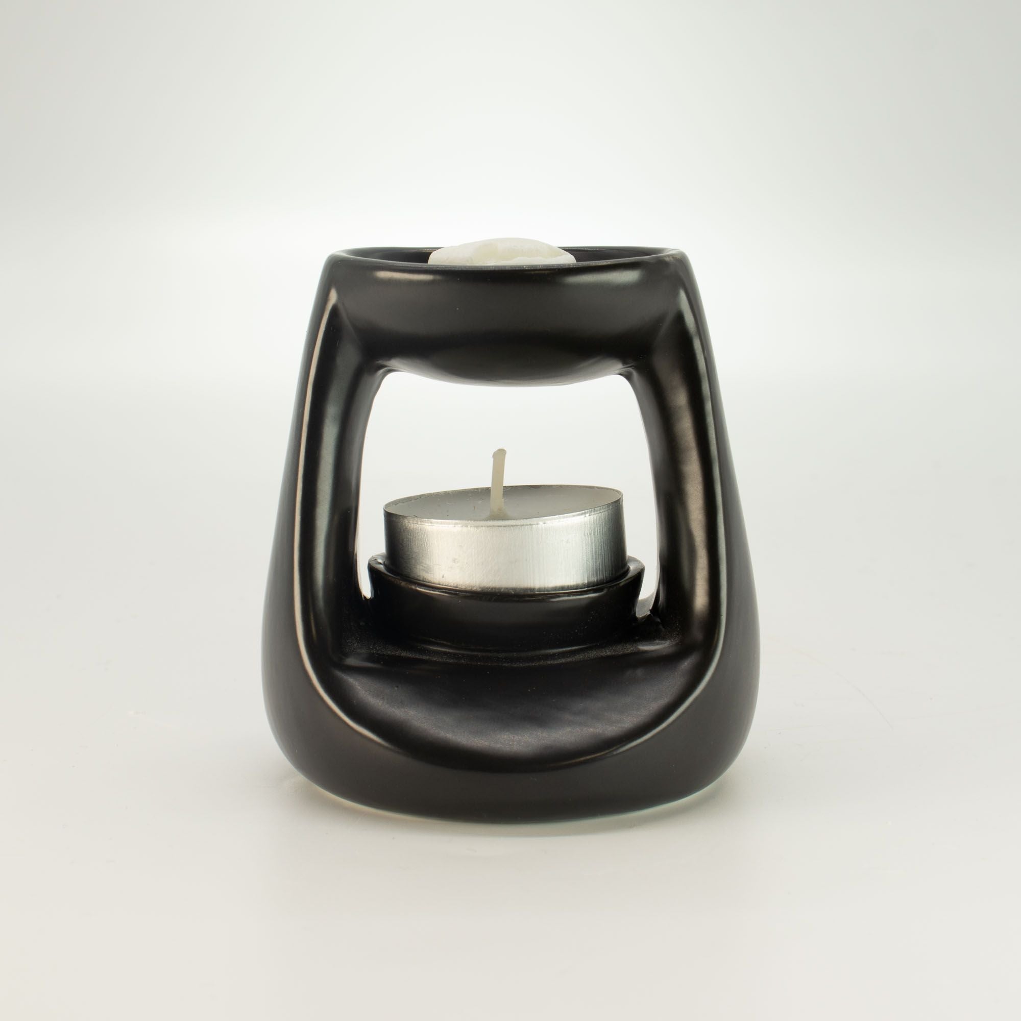 Small Ceramic Zen Oil Burner Classic Matt Black