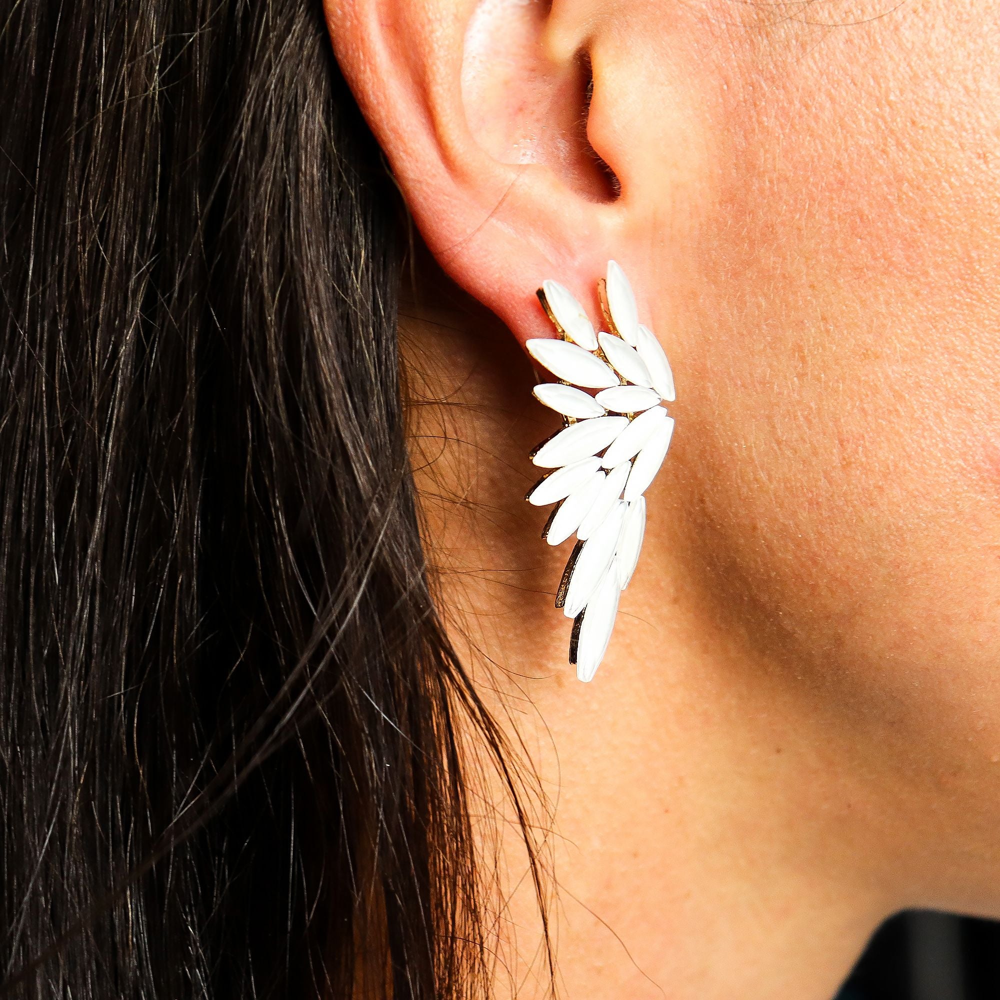 Vintage Earrings Glass - Angel Wings