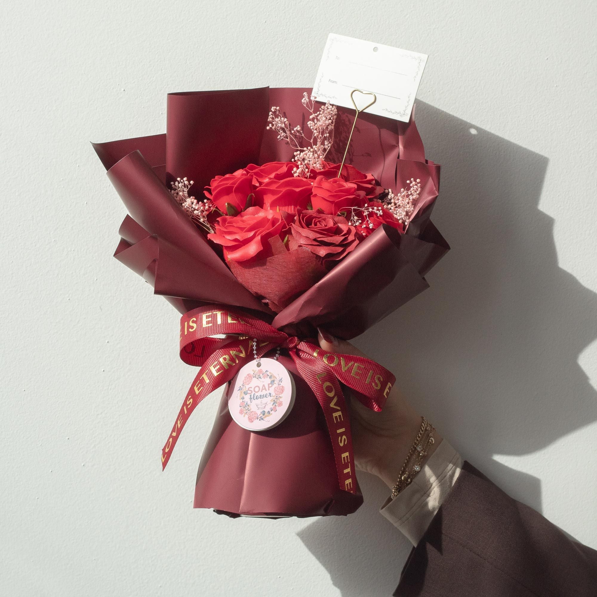 Large Red Roses Bouquet - Love is Eternal -  Gift Card