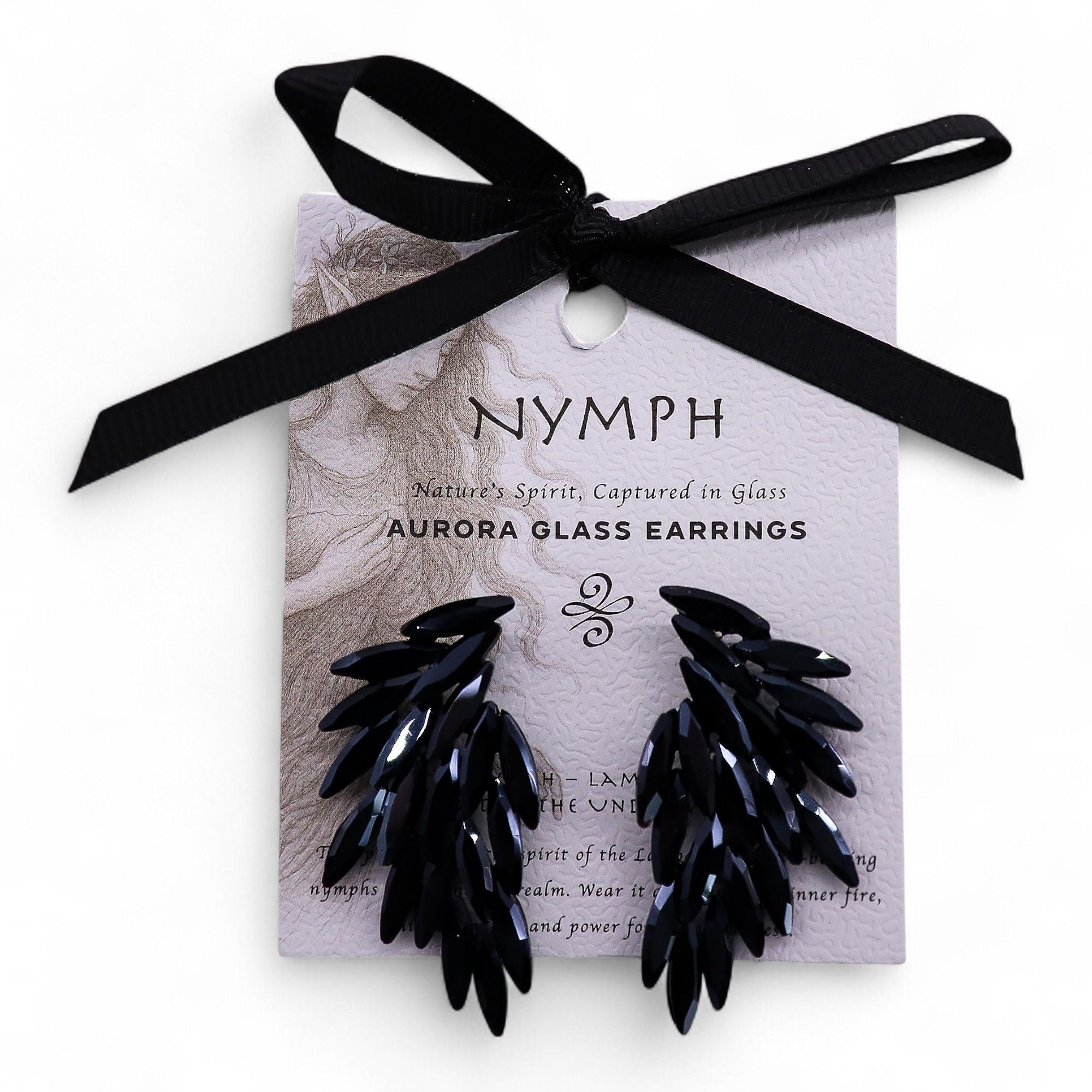 Vintage Earrings Glass - Angel Wings