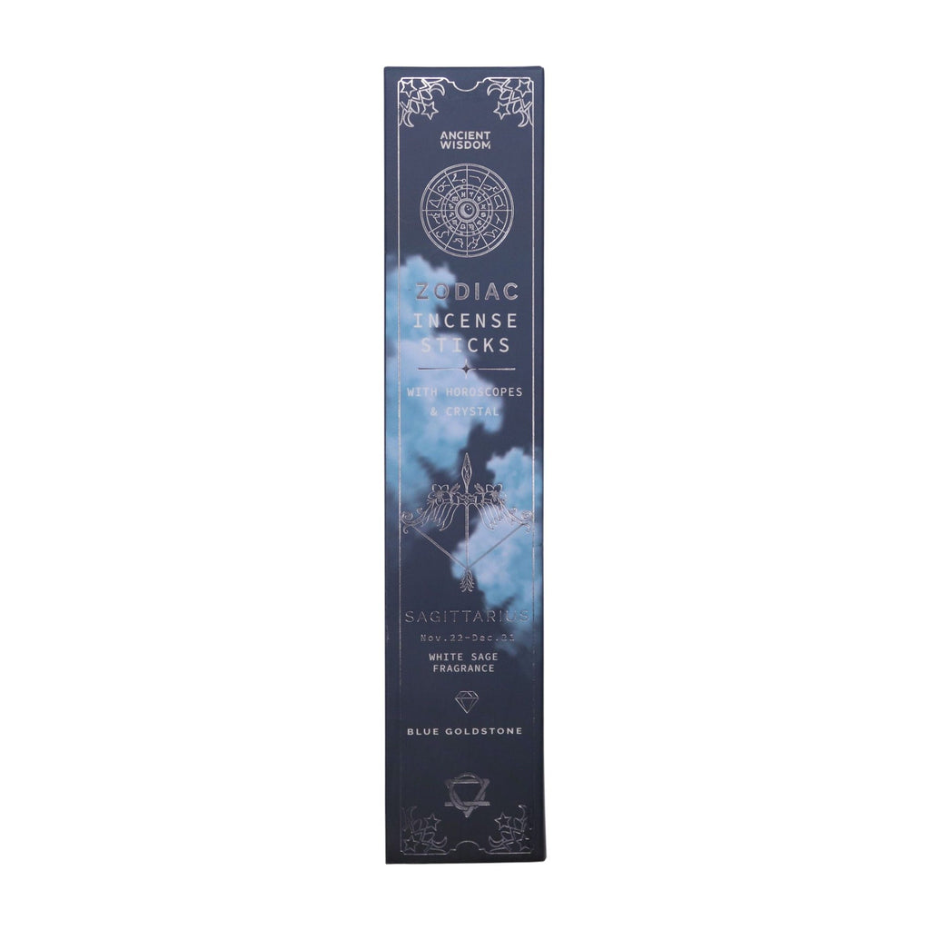 Sagittarius Zodiac Incense Sticks with Blue Goldstone Gemstone Crystal Giftset
