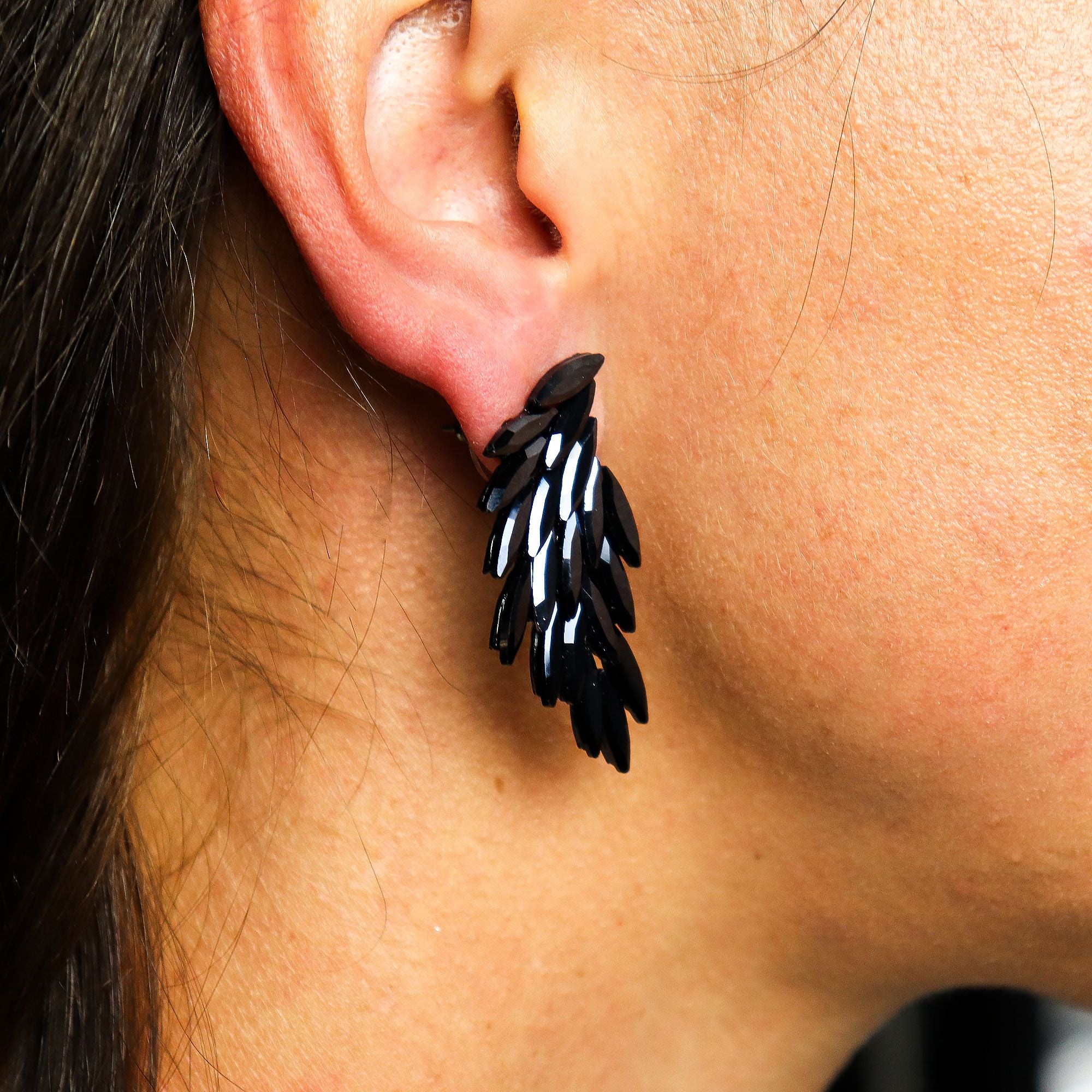 Vintage Earrings Glass - Angel Wings