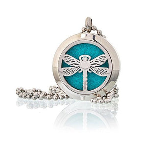 Locket Necklace Stainless Steel Aromatherapy Diffuser Dragonfly