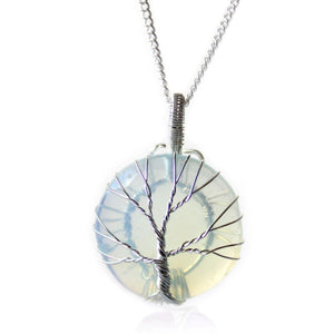 Opalite Gemstone Necklace Tree of Life