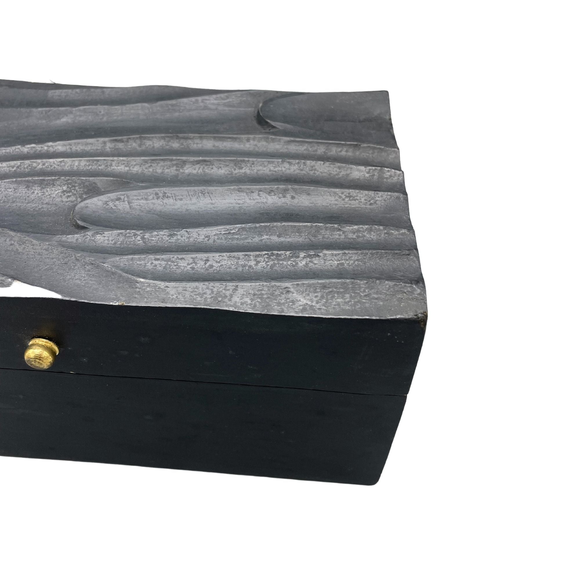 Decorative Wooden Box Vintage Décor Black Swirls Design