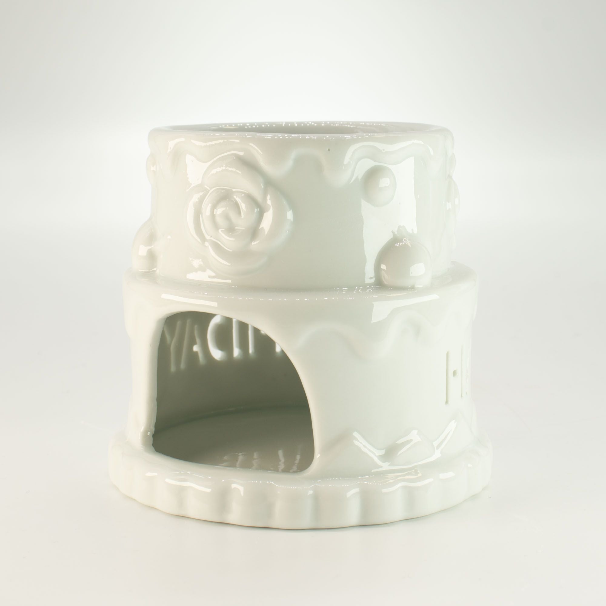 Ceramic Oil Burner Happy Birthday White