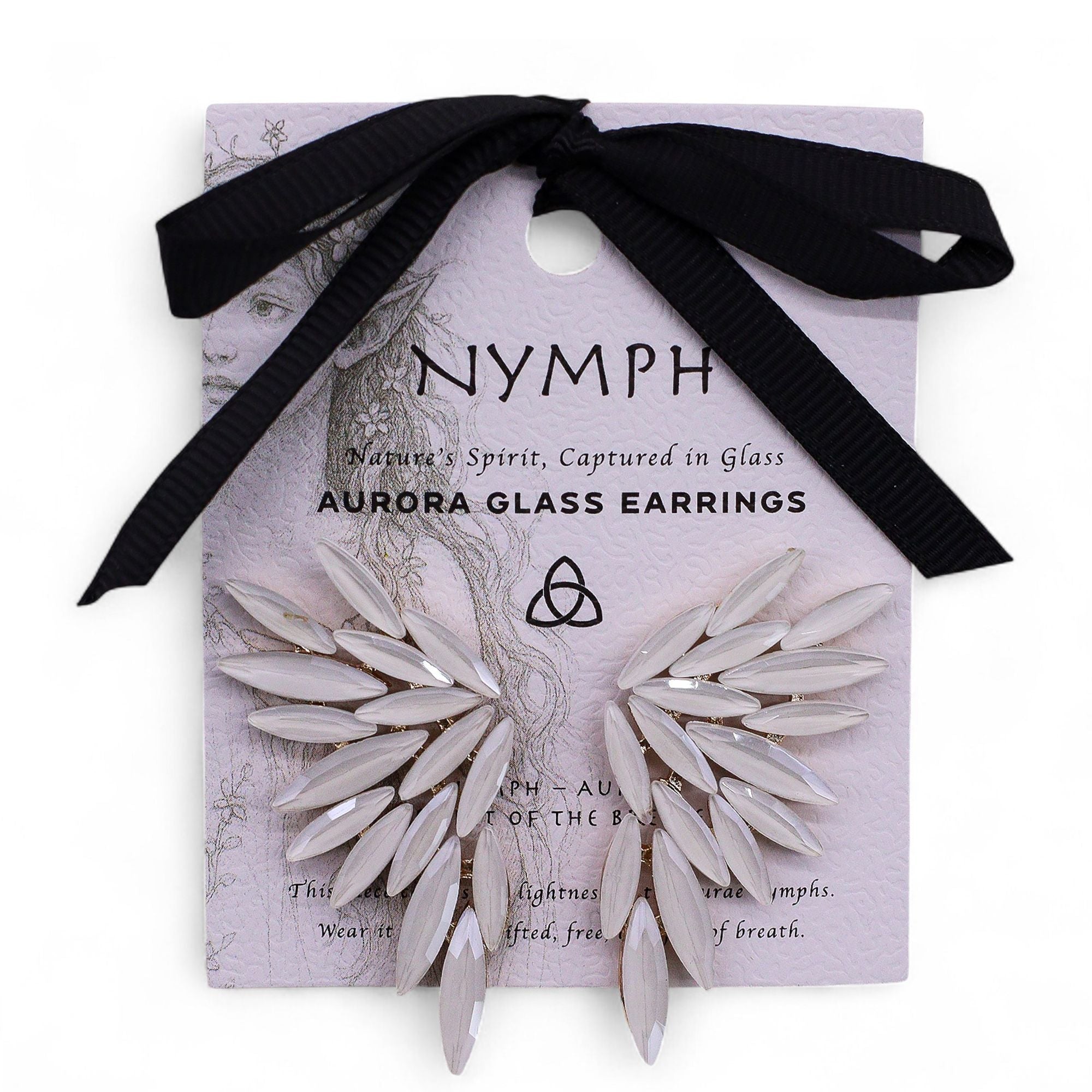 Vintage Earrings Glass - Angel Wings