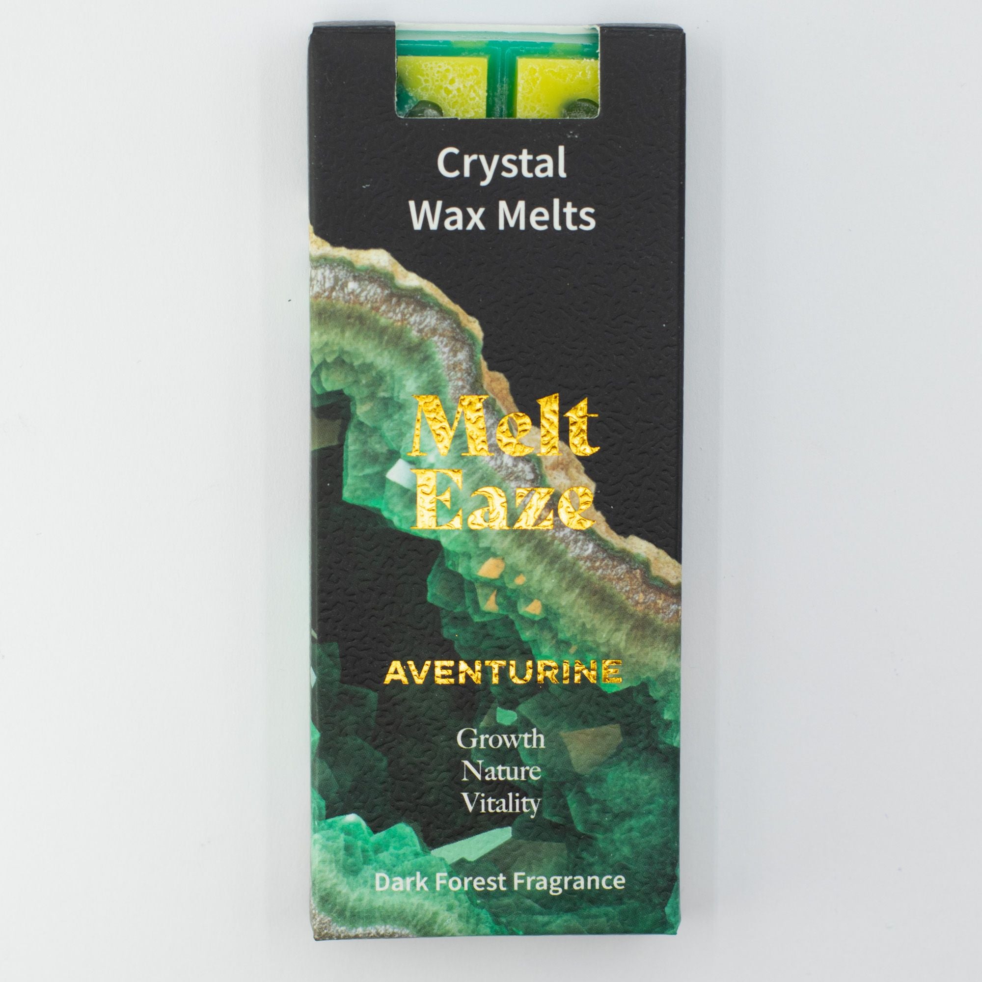 Emerald Forest Crystal Wax Melts Bar With Real Aventurine Gemstone Chips