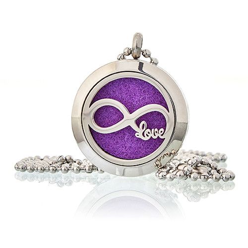 Locket Necklace Stainless Steel Aromatherapy Diffuser Infinity Love