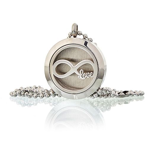 Locket Necklace Stainless Steel Aromatherapy Diffuser Infinity Love