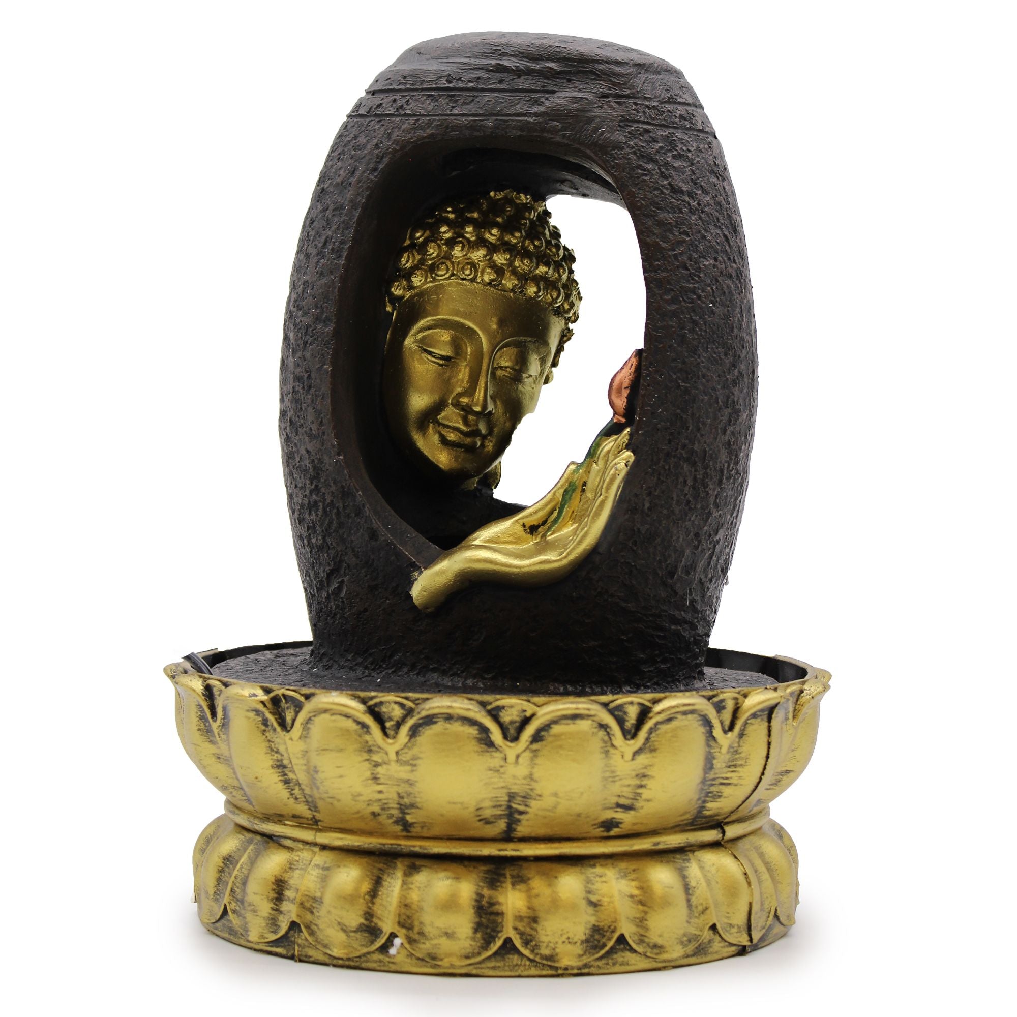 Tabletop Water Feature Golden Buddha & Vitarka Mudra