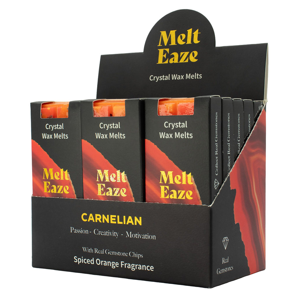 Spiced Orange Crystal Wax Melts Bar With Real Carnelian Gemstone Chips