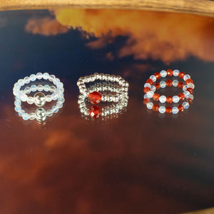 Spirit Gemstone Ring Set Blood Moon