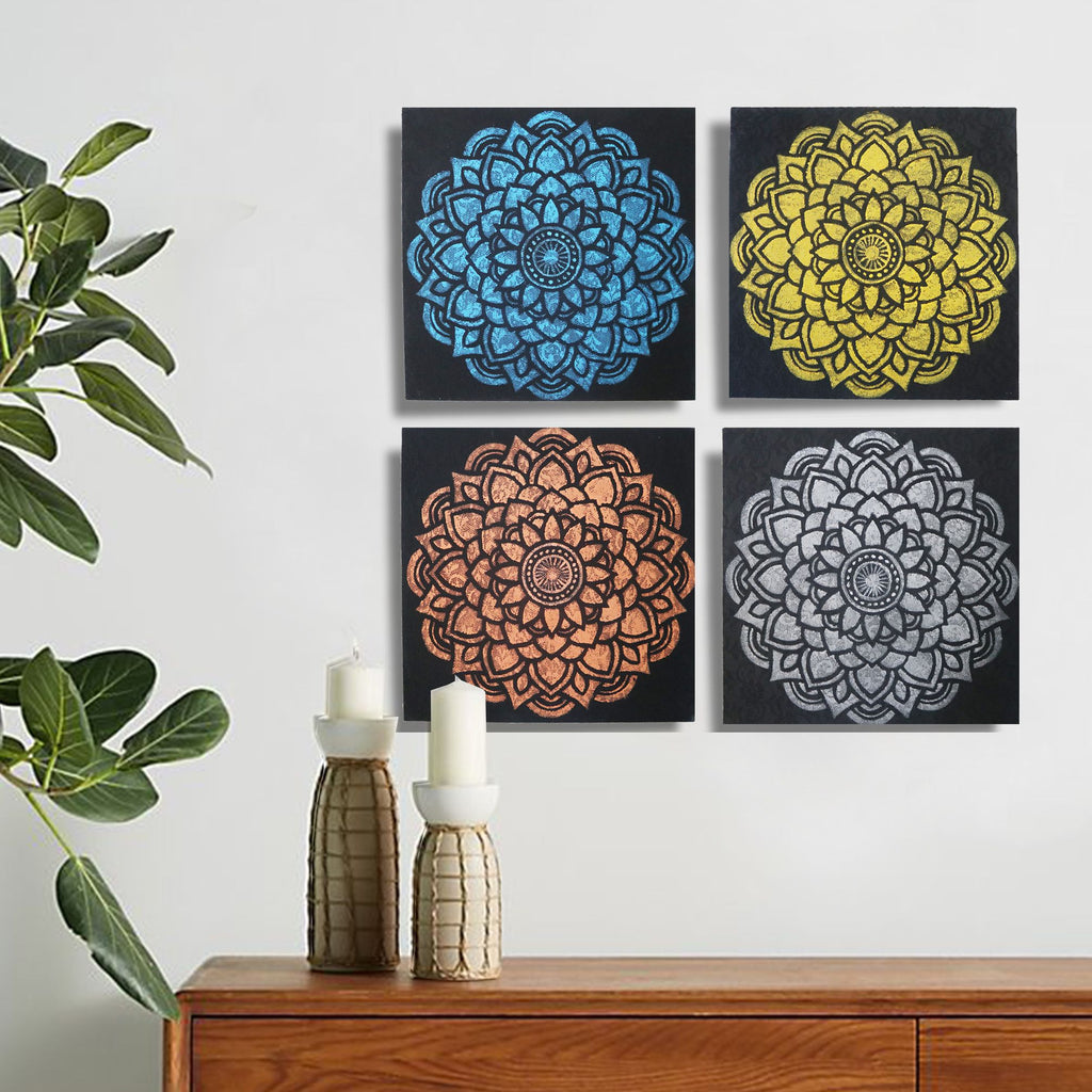Mandala Brocade Paintings Set of 4