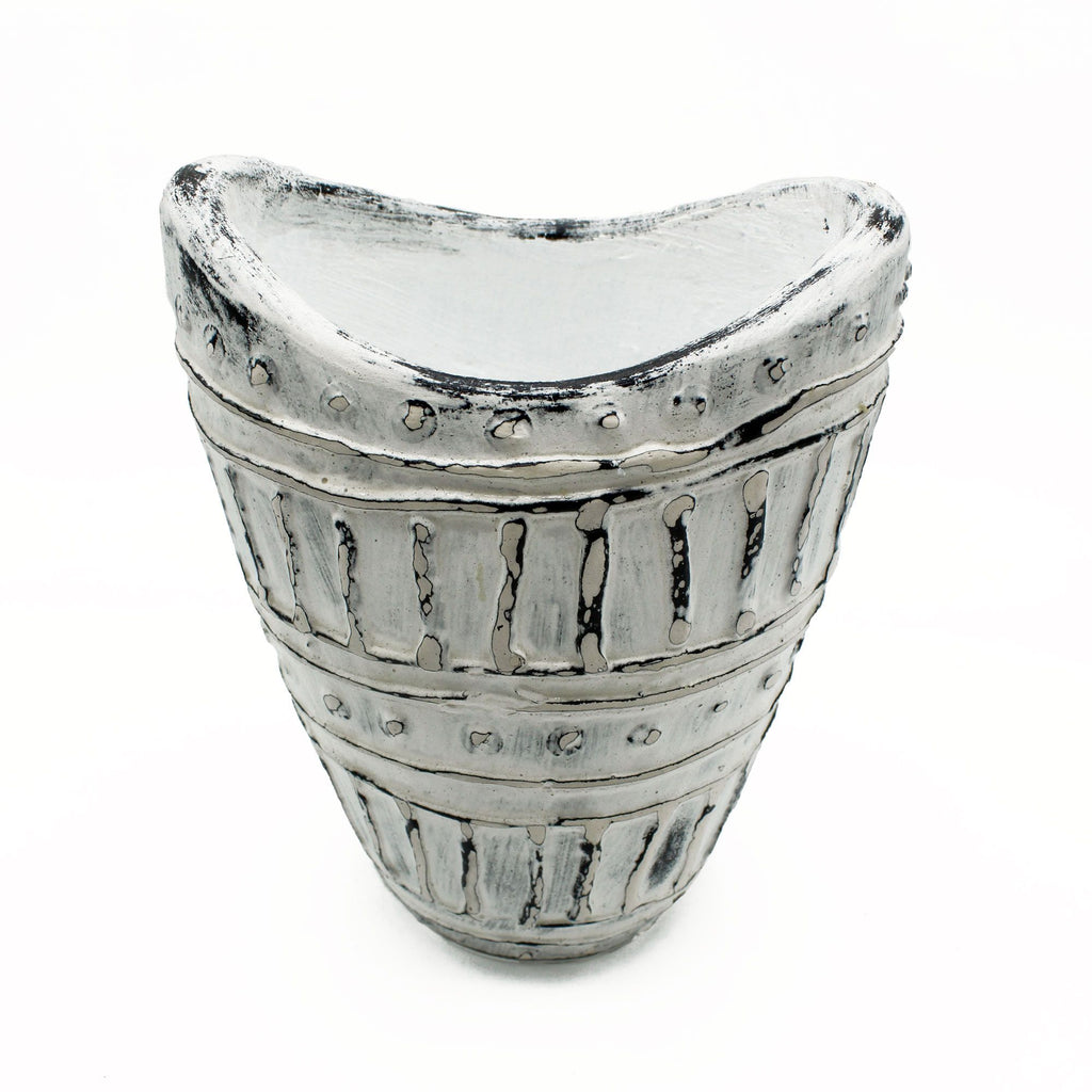 Cream Wide Neck Vase, Contemporary Decorative Home Décor, Floral Arrangement Vessel
