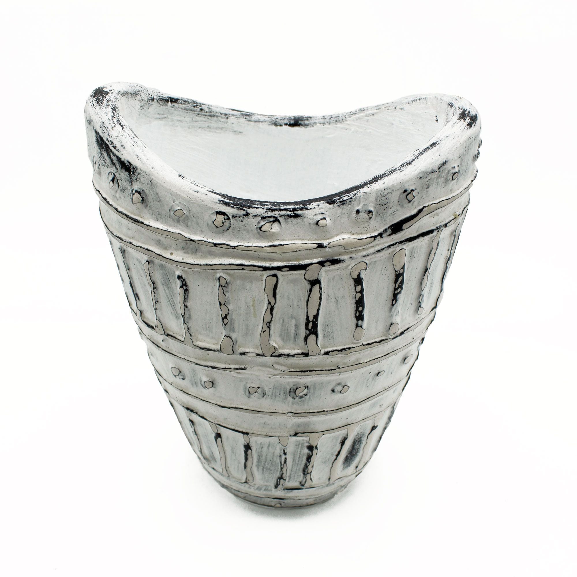 Wide Neck Shaped Vase Ornament - Cream 22cm